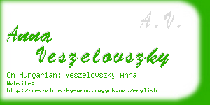 anna veszelovszky business card